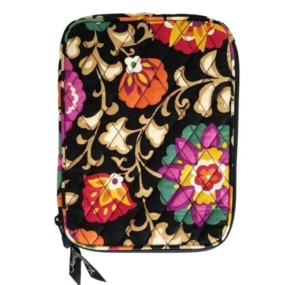 NWOT Vera Bradley Suzani Black & Tan Floral Paisley iPad Tablet Sleeve Case